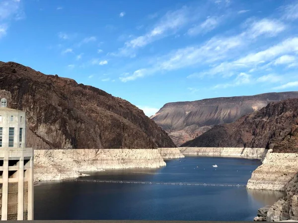 Hoover Dam Liegt Black Canyon Colorado River Der Grenze Zwischen — Stockfoto