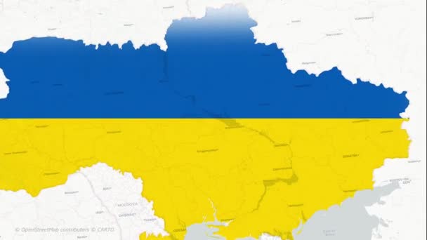 Hartă Animată Rusia Preia Controlul Asupra Ucrainei Top View — Videoclip de stoc