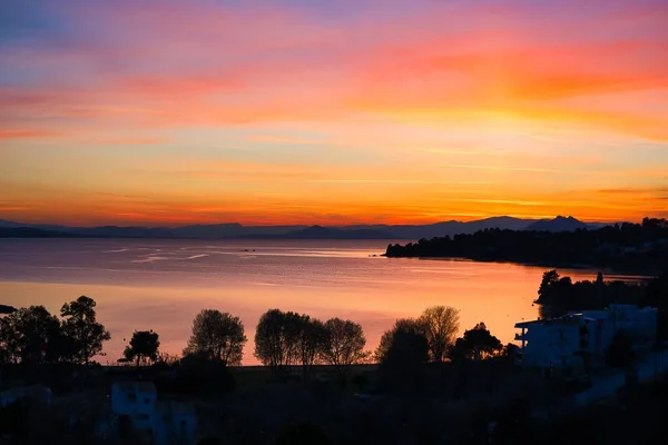 Cores Incríveis Por Sol Uma Ilha Grega Ilha Skiathos Grécia — Fotografia de Stock