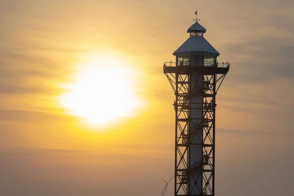 Torre Bicentenário Pôr Sol Erie Pensilvânia Eua — Fotografia de Stock
