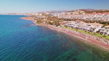 Mijas Costa, Malaga, İspanya manzaralı bir hava manzarası