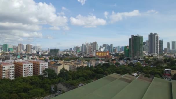Una Vista Aérea Los Edificios Makati Río Pasig Filipinas — Vídeo de stock