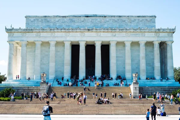 Egy Csomó Ember Lincoln Memorial Ban — Stock Fotó