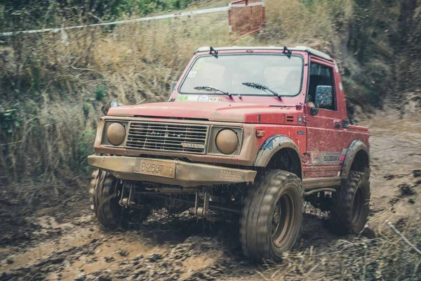 Vieux 4X4 Japonais Suv Dans Piste Hors Route Suzuki Samouraï — Photo