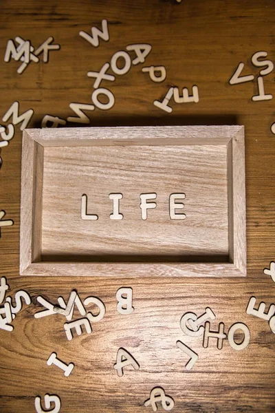 Actuele Gebeurtenissen Met Roe Wade Leven Houten Letters Met Houten — Stockfoto