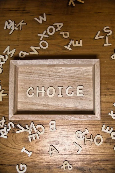 Current Events Roe Wade Choice Wooden Letters Wood Backdrop — Stock Photo, Image