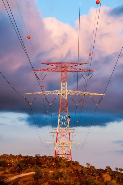 Vysokonapěťová Elektrická Převodovka Tower Energy Pylon — Stock fotografie