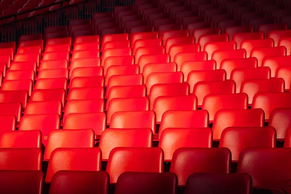 Una Vista Frontal Auditorio Vacío Rojo Asientos — Foto de Stock