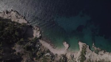 Hırvatistan 'da turkuaz suyun hava insansız hava aracı görüntüleri