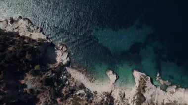 Hırvatistan 'da turkuaz suyun hava insansız hava aracı görüntüleri