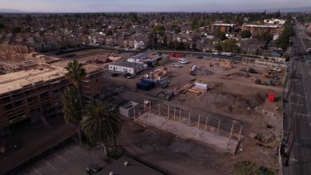 Uma Vista Aérea Novo Canteiro Obras Califórnia — Vídeo de Stock