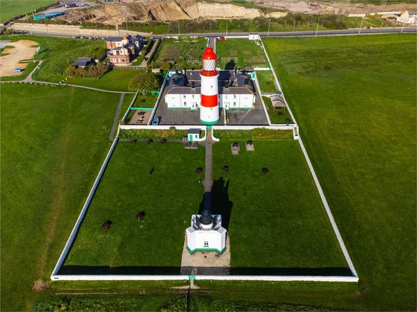 Eine Luftaufnahme Des Souter Lighthouse Und Sinkhole Der Nähe Von — Stockfoto