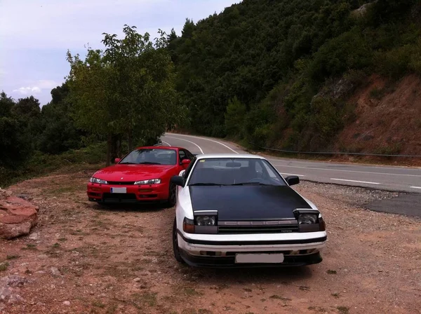 Klassisches Japanisches Rallyeauto Auf Der Straße Toyota Celica — Stockfoto