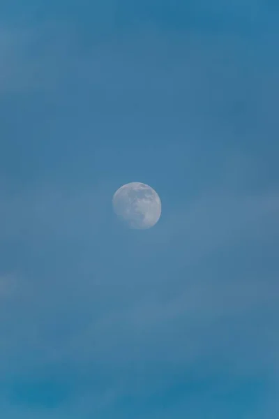 在天空背景下一轮满月的垂直照片 — 图库照片