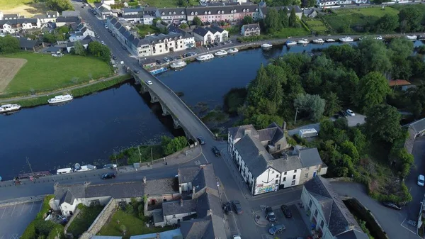 Aerial View River Barrow Flowing Beautiful Graiguenamanagh Ireland — Stock Photo, Image