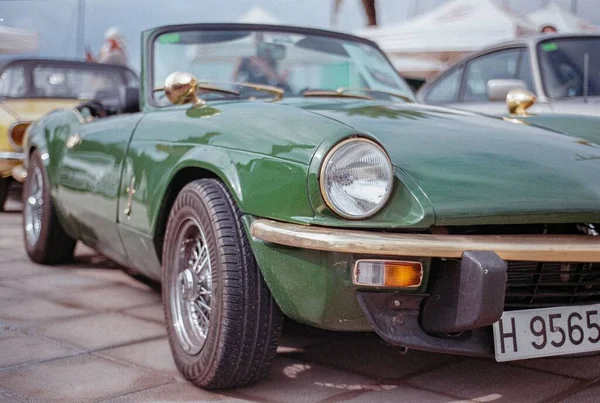 Classic Green Reino Unido Coche Deportivo Estacionado Calle Triumph Spitfire — Foto de Stock