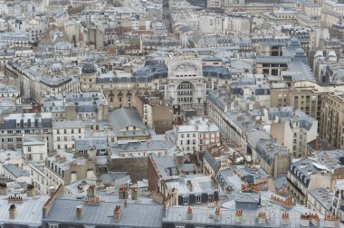 Paris 'in ünlü şehrinin hava manzarası