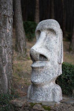 Ormanda gizlenmiş küçük moai