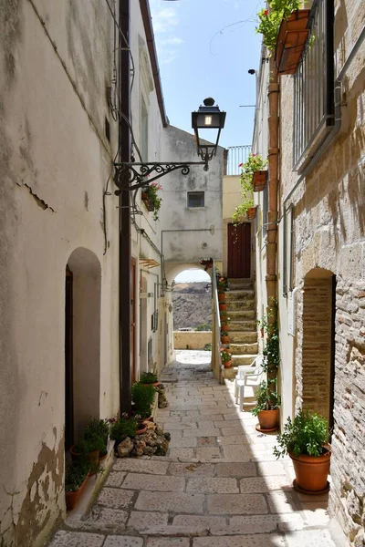 Una Stradina Tra Vecchie Case Irsina Paese Provincia Matera — Foto Stock