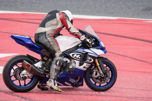 Moto Moderne Sport Rapide Sur Piste Yamaha — Photo
