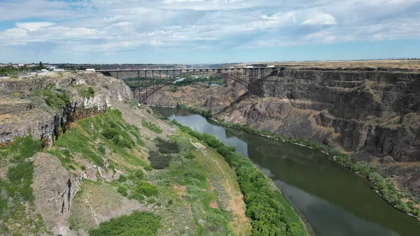 Una Vista Aérea Del Puente Perrine Sobre Río Snake Twin —  Fotos de Stock