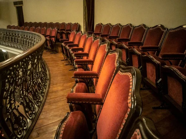 Blick Auf Den Leeren Vintage Zuschauerbalkon Des Teatro Leal — Stockfoto