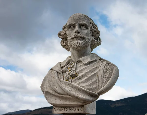 Busto Shakespeare Scultura Pietra Ritratto — Foto Stock