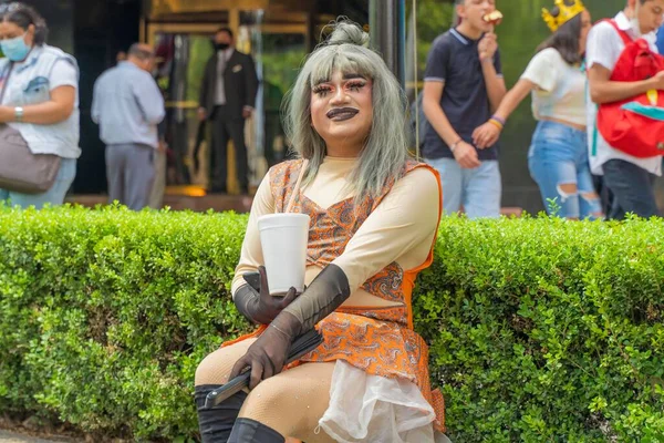 Mexico City Mexiko Juni 2022 Transgender Person Vid Stolthetsparaden Hbtq — Stockfoto