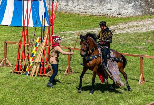 Holic Slovensko Června 2022 Wywar Castle Fest Ukázky Rytířských Bojů — Stock fotografie