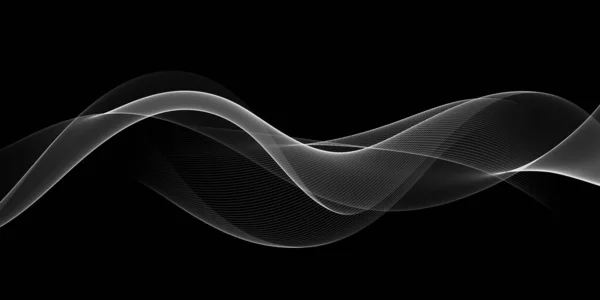 Hermoso Diseño Abstracto Onda Blanco Negro —  Fotos de Stock