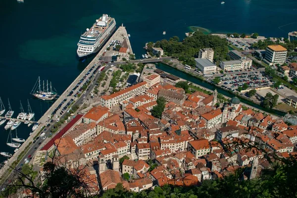 Vista Panorâmica Cidade Velha Kotor Montenegro — Fotografia de Stock
