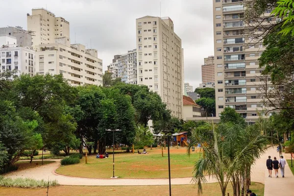 Sao Paulo Brazil People Having Leisure Parque Augusta City Park — Fotografia de Stock