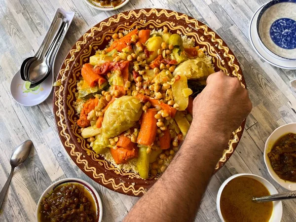 Adelicious Friday Couscous Lunch — Stock Photo, Image