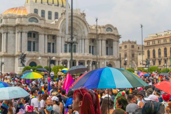 Mexico City Meksiko Juni 2022 Thousand People Pride Parade Depan — Stok Foto
