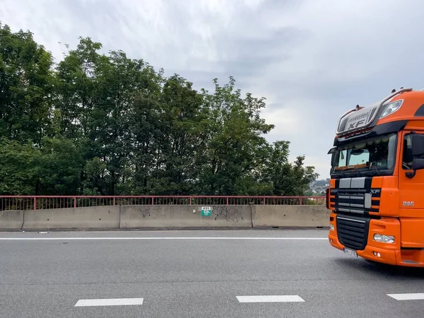 Large Truck Driving Road Belgium — Stock Photo, Image