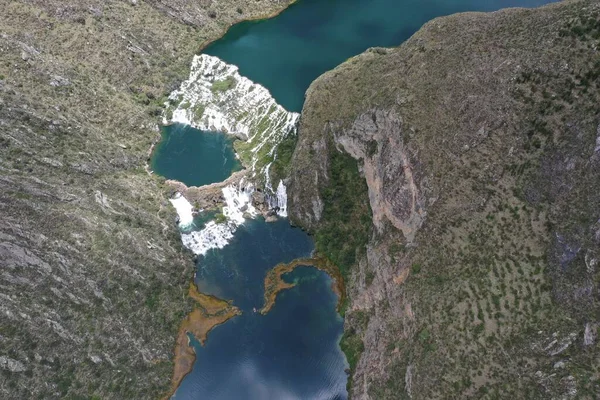 Letecký Pohled Řeku Obklopen — Stock fotografie