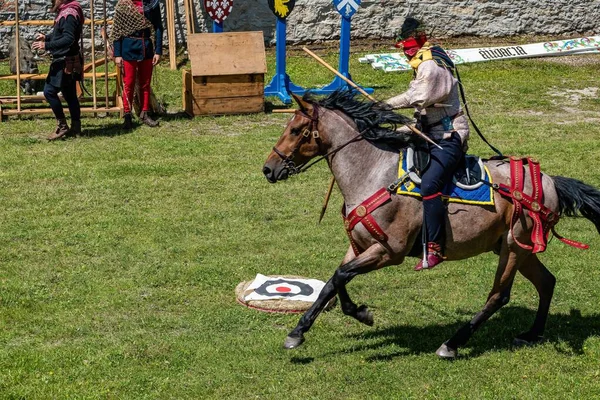 Holic Σλοβακία Ιουνίου 2022 Wywar Castle Fest Διαδηλώσεις Ιπποτικών Αγώνων — Φωτογραφία Αρχείου