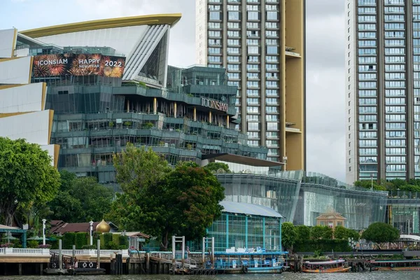 Bangkok Taki Iconsiam Nehir Kenarı Alışveriş Merkezi Nehirden Görünüm — Stok fotoğraf