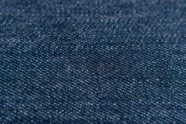 Sfondo Blu Scuro Jeans Con Attenzione Selettiva Tessitura Denim Attenzione — Foto Stock