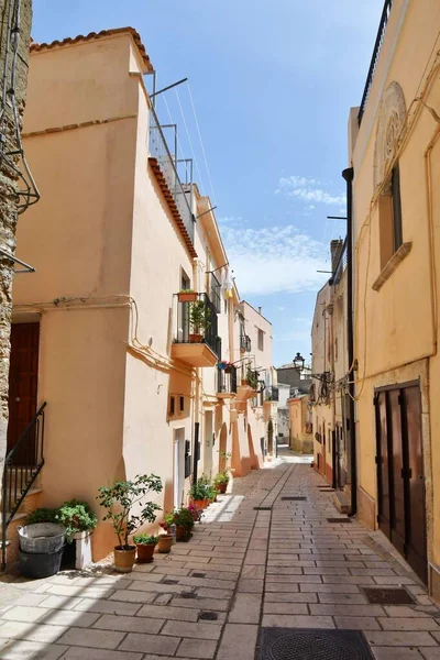 Eine Kleine Straße Zwischen Den Alten Häusern Von Irsina Einem — Stockfoto