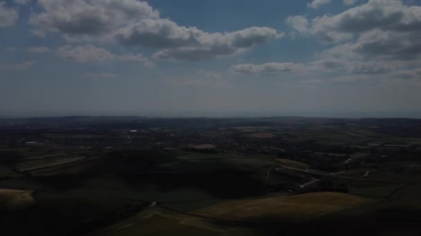 Drone Région Environnante Nothe Fort Montrant Des Collines Vert — Video