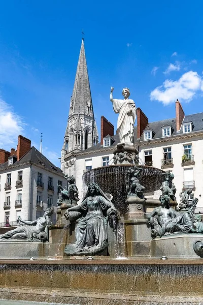 Нант Красивый Город Франции Глухое Место Royale Историческом Центре Типичными — стоковое фото
