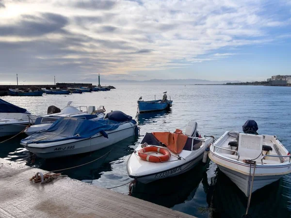 Fishing Boats Parked Harbor — Fotografia de Stock