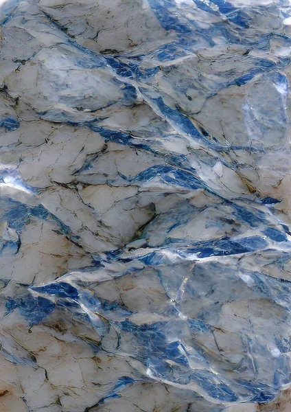 Pionowe Zbliżenie Niebieskie Marmuru Wzór Kamienia Doskonale Pasuje Tła Projektowania — Zdjęcie stockowe