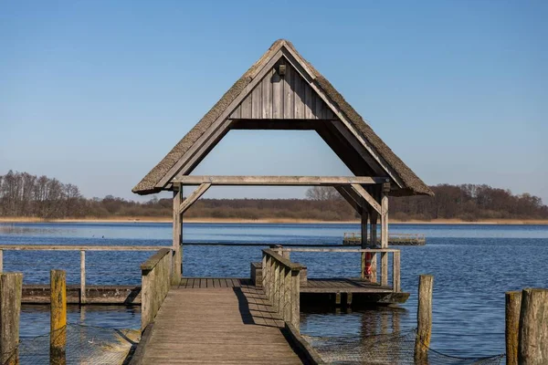 Träbrygga Vid Hemmelsdorfer See Lake Eastern Schleswig Holstein Tyskland — Stockfoto