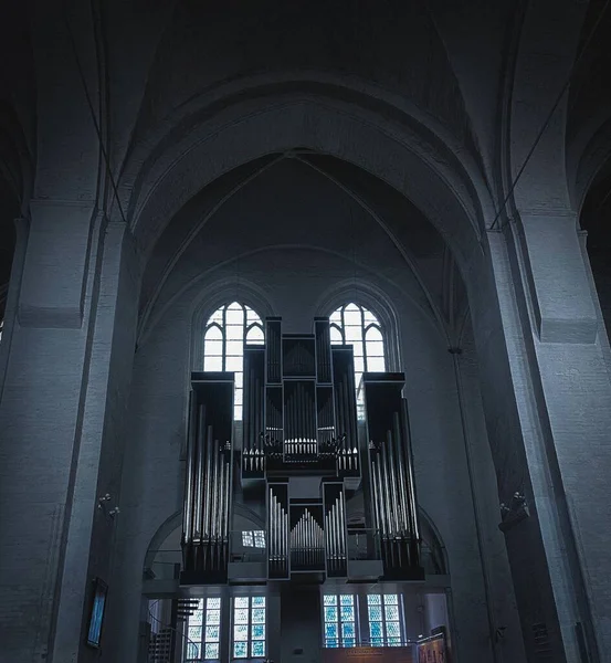 Vista Dell Organo Nella Storica Cattedrale Lubecca — Foto Stock