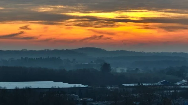 Sunset Evening City Forest — Stock Photo, Image