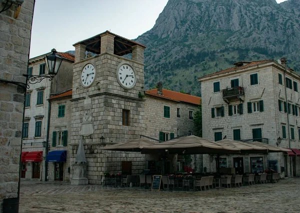Utca Kotor Óvárosában Montenegróban — Stock Fotó