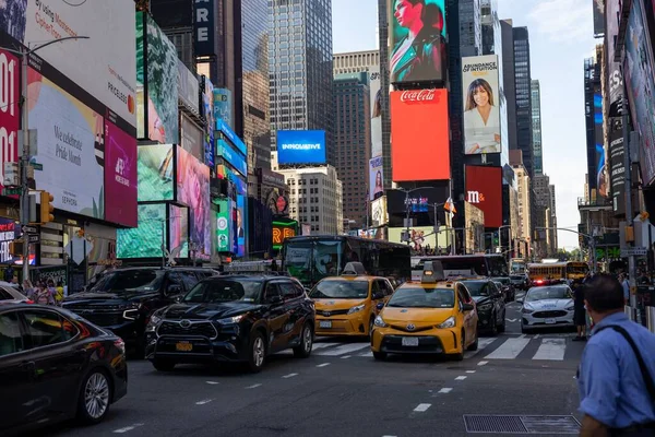 Tráfico Hora Punta Times Square Manhattan Nueva York — Foto de Stock
