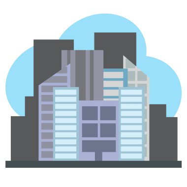 Beyaz arkaplanda izole edilmiş bir binanın çizimi